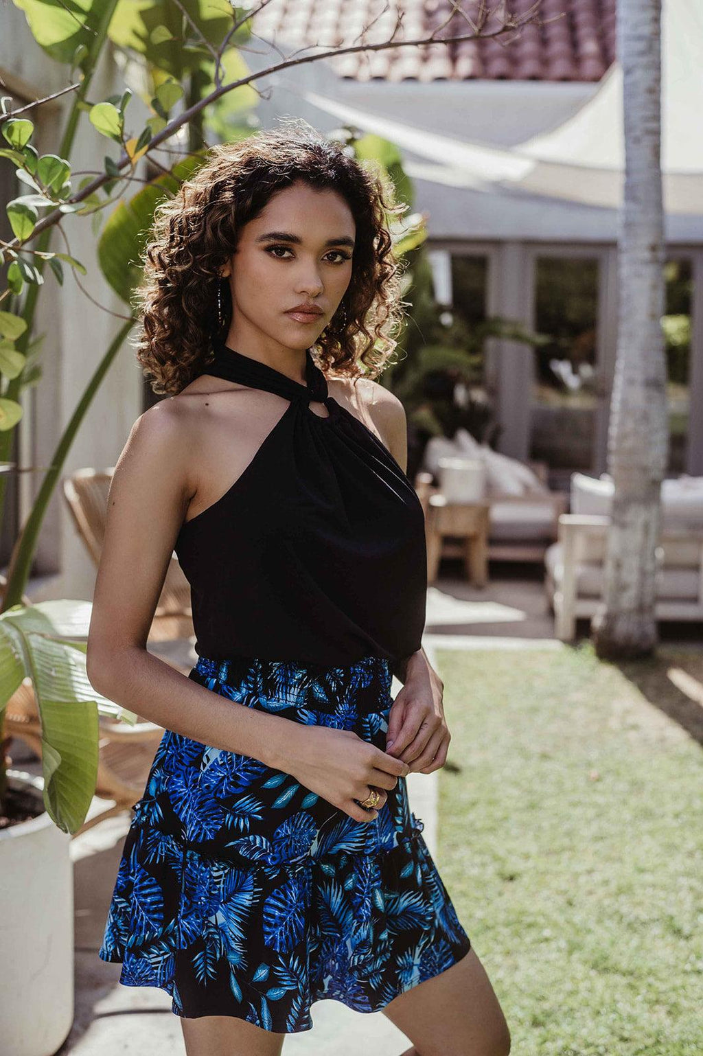 Palm Smocked Stretch Skirt - FINAL SALE