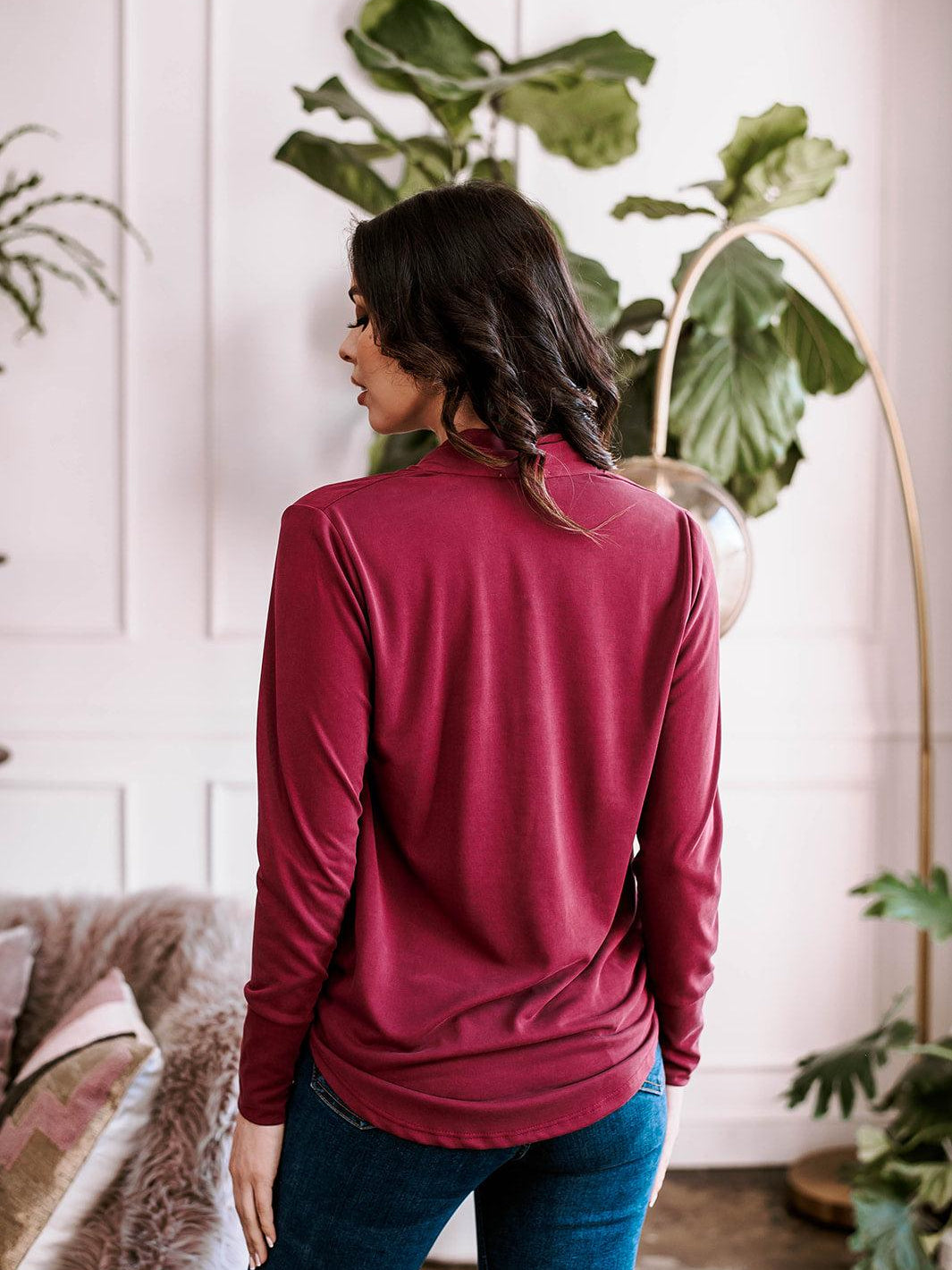 Cabernet Draped Surplice Top-BEST SELLER