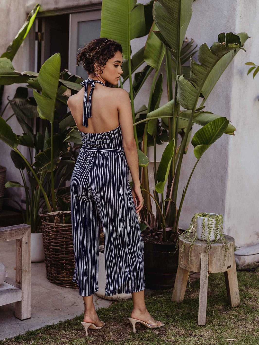 Linnett Halter Stretch Culotte Jumpsuit - FINAL SALE