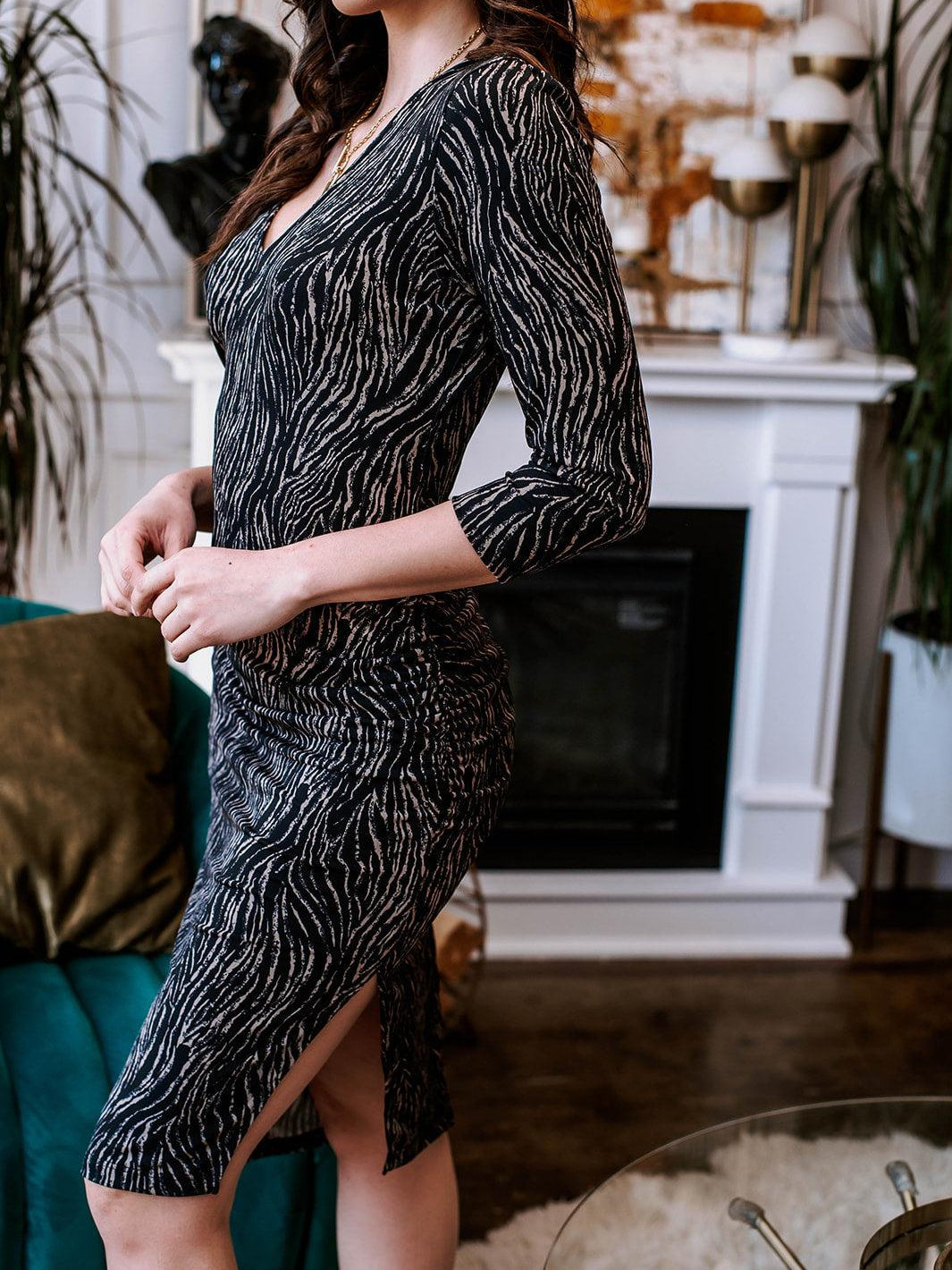 Marion Asymmetrical Body-con Dress-FINAL SALE