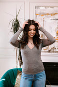 Heather Grey V-Neck Top-BEST SELLER