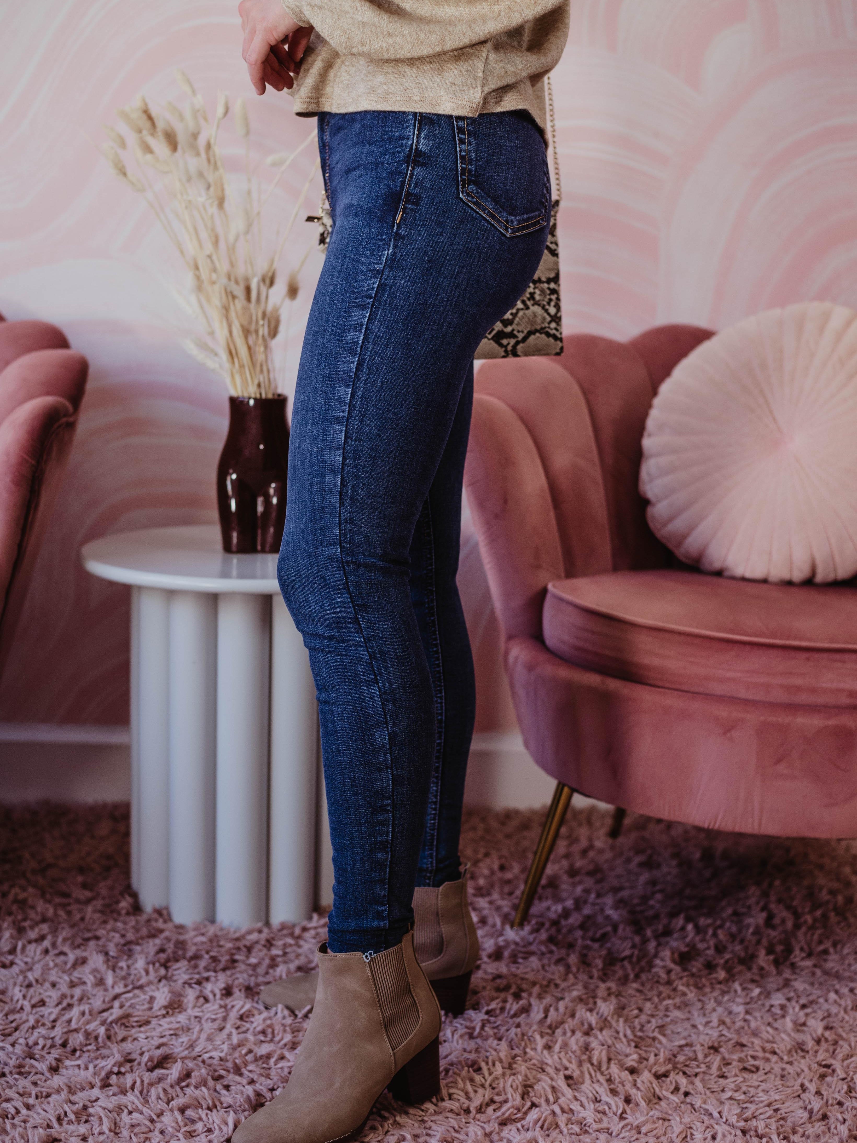 Mid-Rise Medium Wash Skinny Jeans - FINAL SALE