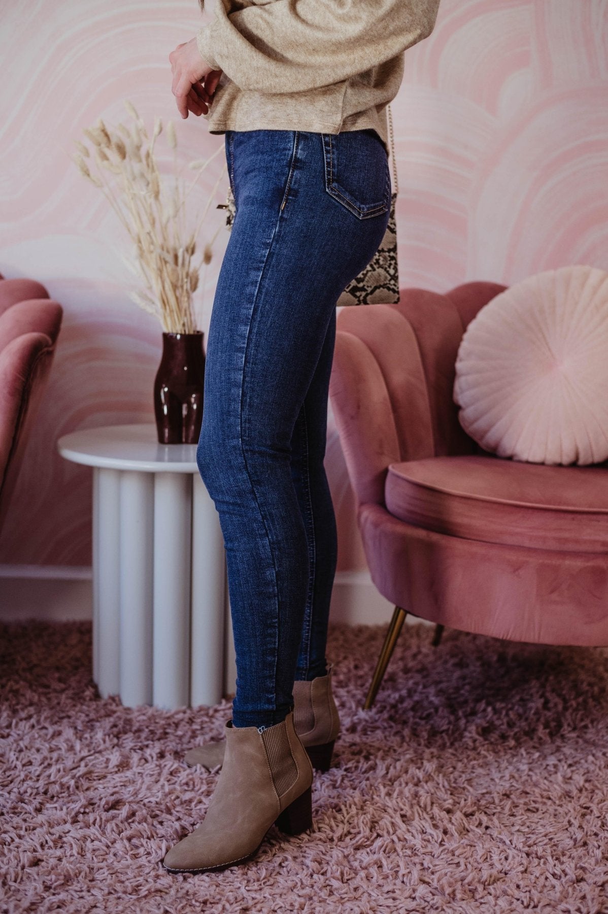 Mid-Rise Medium Wash Skinny Jeans - FINAL SALE