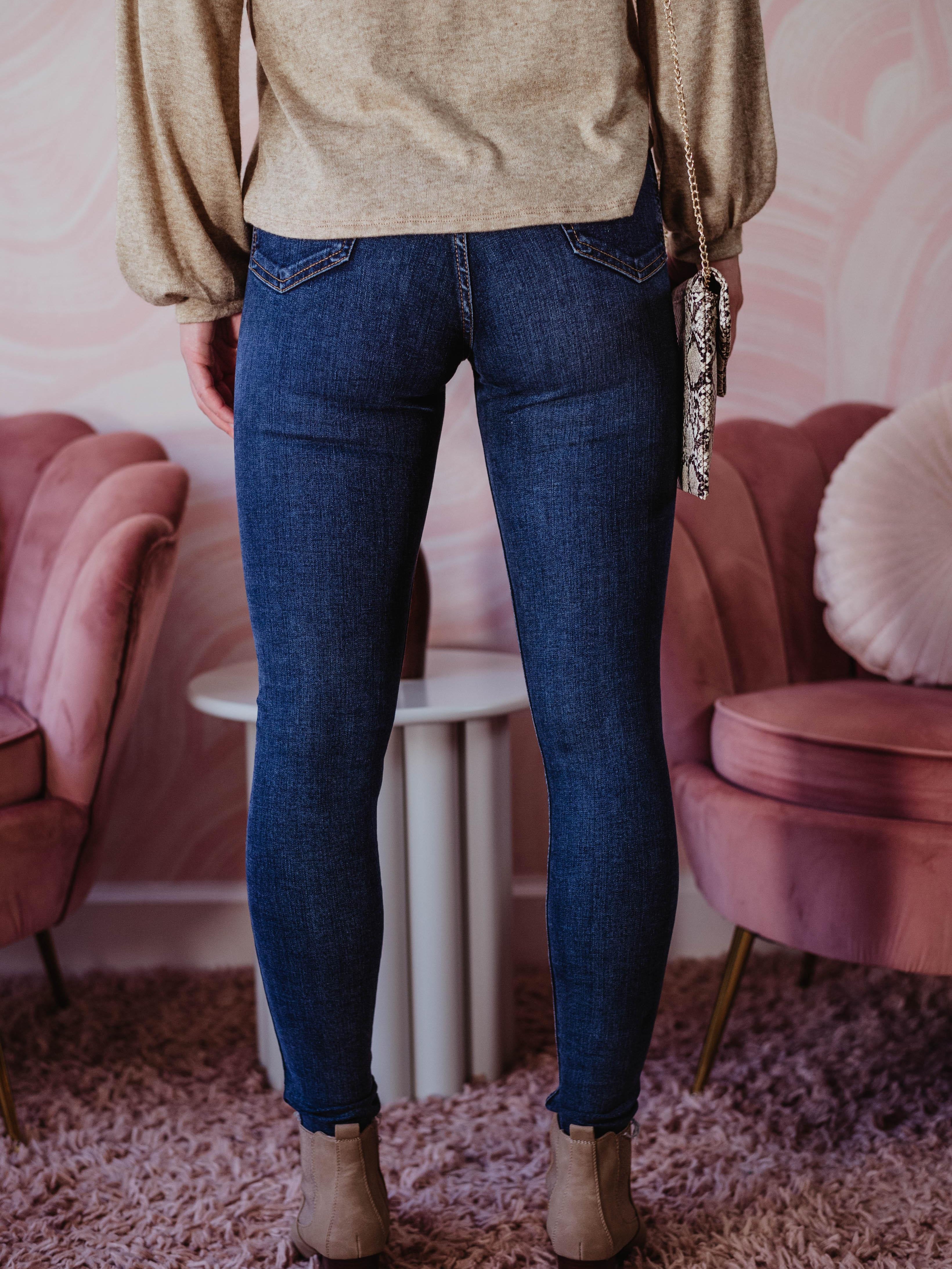 Mid-Rise Medium Wash Skinny Jeans - FINAL SALE