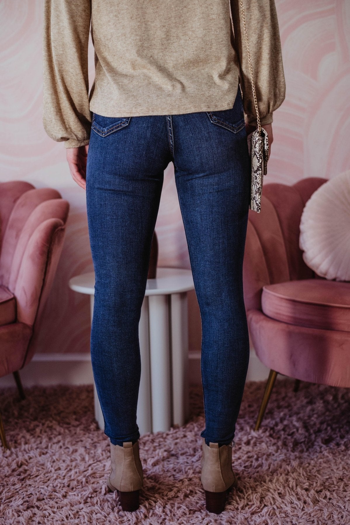Mid-Rise Medium Wash Skinny Jeans - FINAL SALE