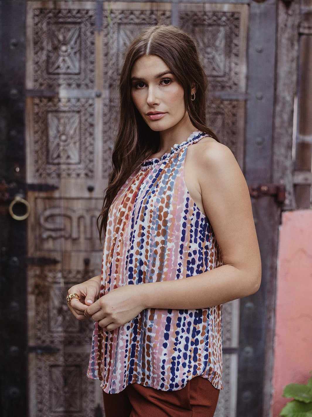 Lucia Chiffon Halter Blouse - FINAL SALE