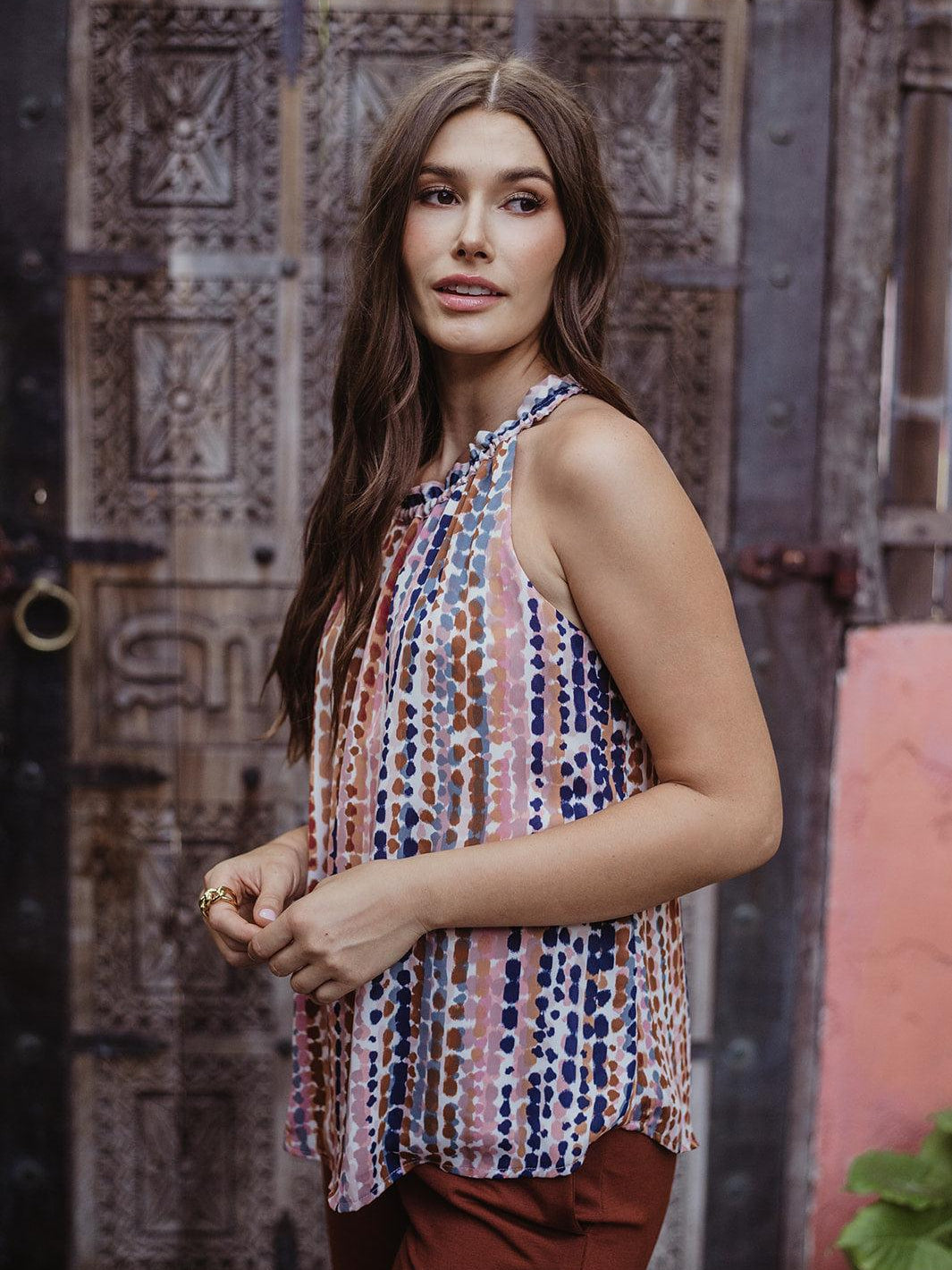 Lucia Chiffon Halter Blouse - FINAL SALE