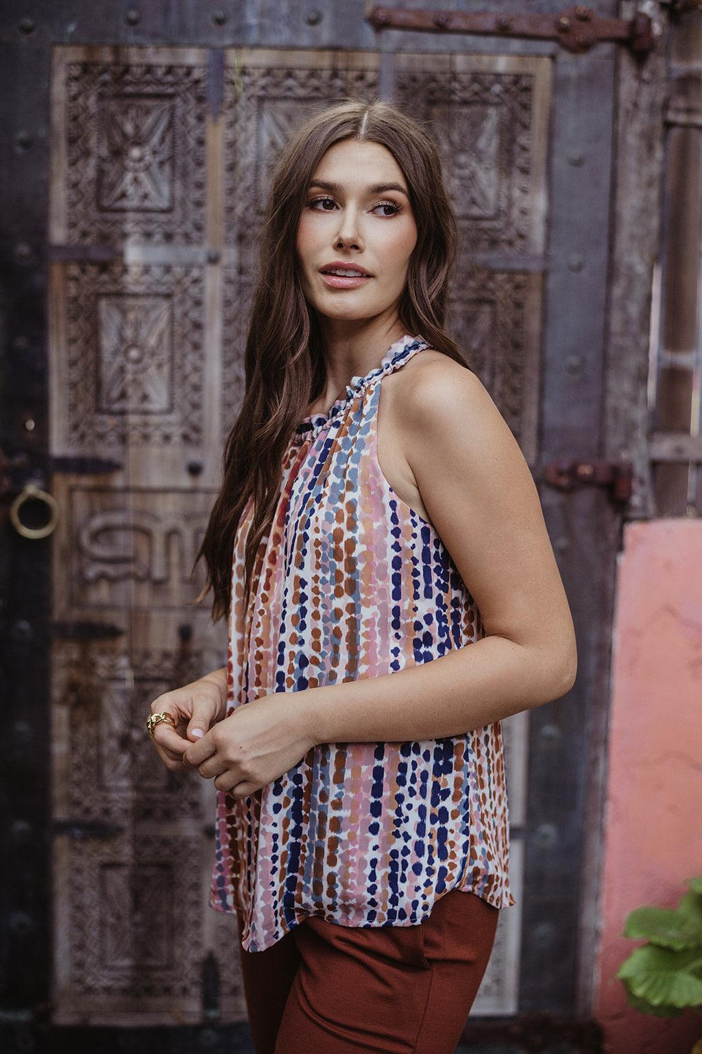 Lucia Chiffon Halter Blouse - FINAL SALE