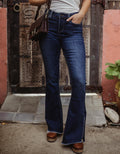 Rolling In The Blues -Slit High Rise Flare Jean- FINAL SALE