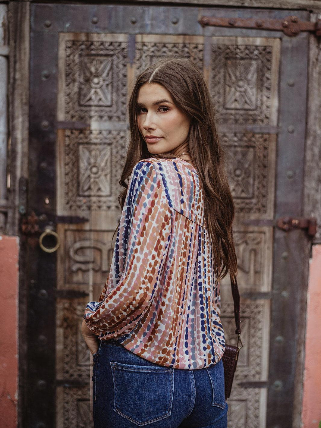 Lucia V-Neck Blouse-FINAL SALE