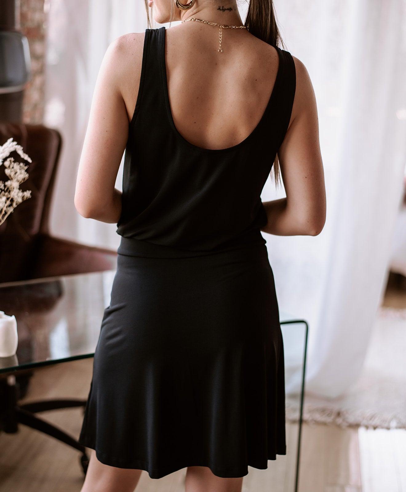 Black Stretch Tank Dropwaist Dress
