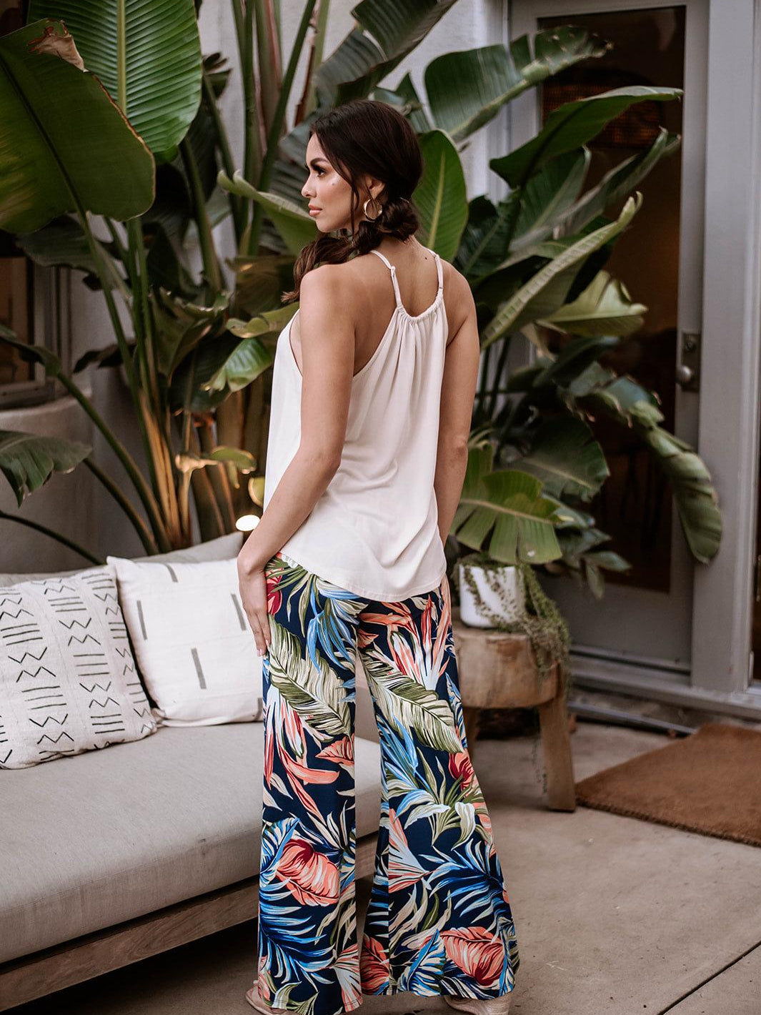 Vanilla Cupro Halter Tank - FINAL SALE