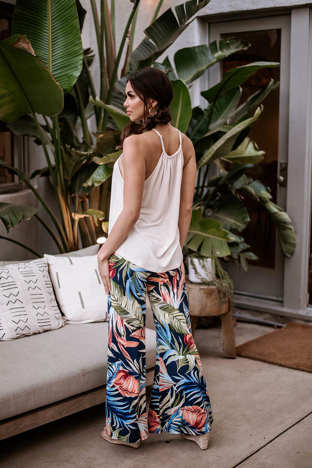 Vanilla Cupro Halter Tank - FINAL SALE