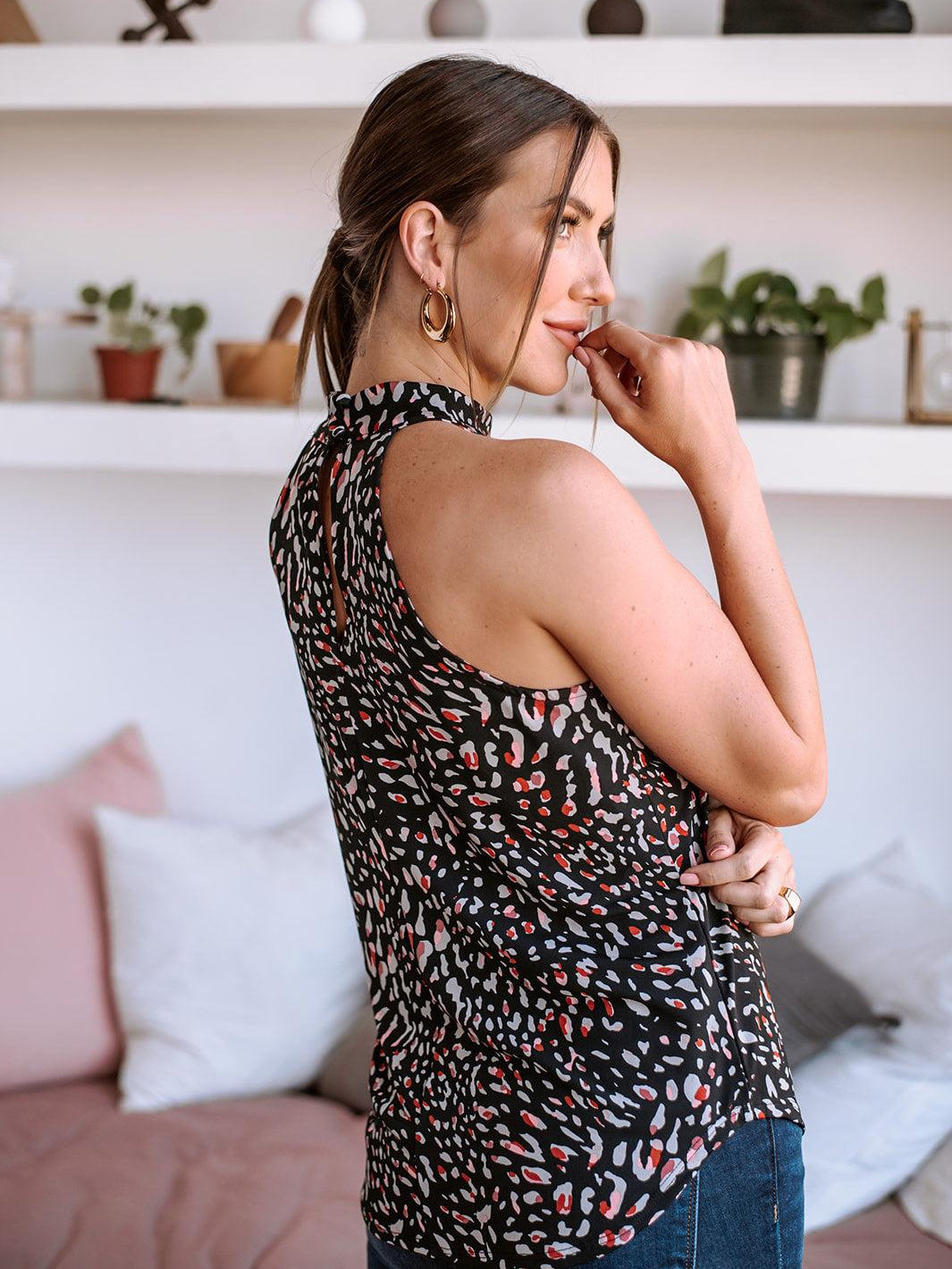 Carlota Keyhole Halter Stretch Top-FINAL SALE