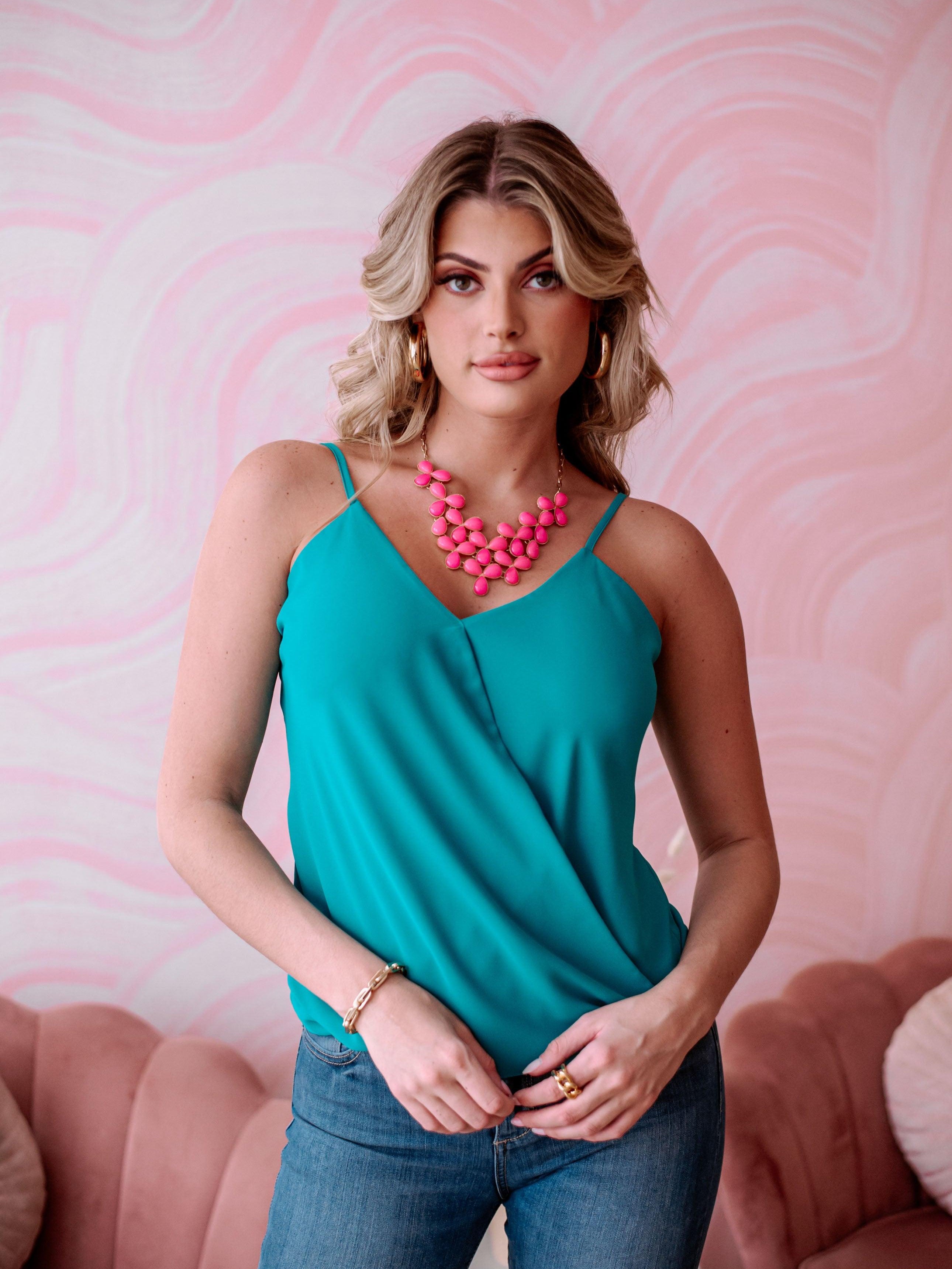 Light Green Surplice Cami-FINAL SALE