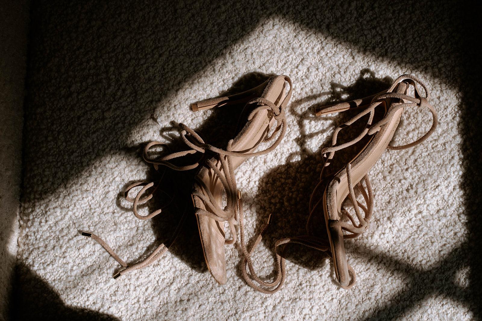 Tan Suede Strappy Heels-FINAL SALE