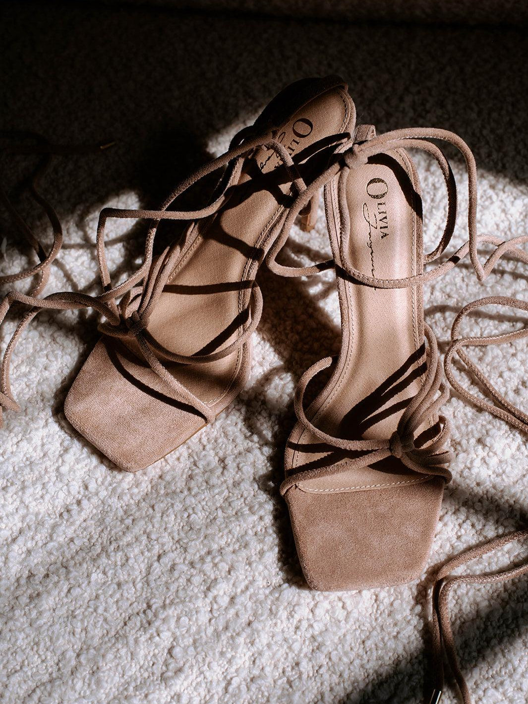 Tan Suede Strappy Heels-FINAL SALE