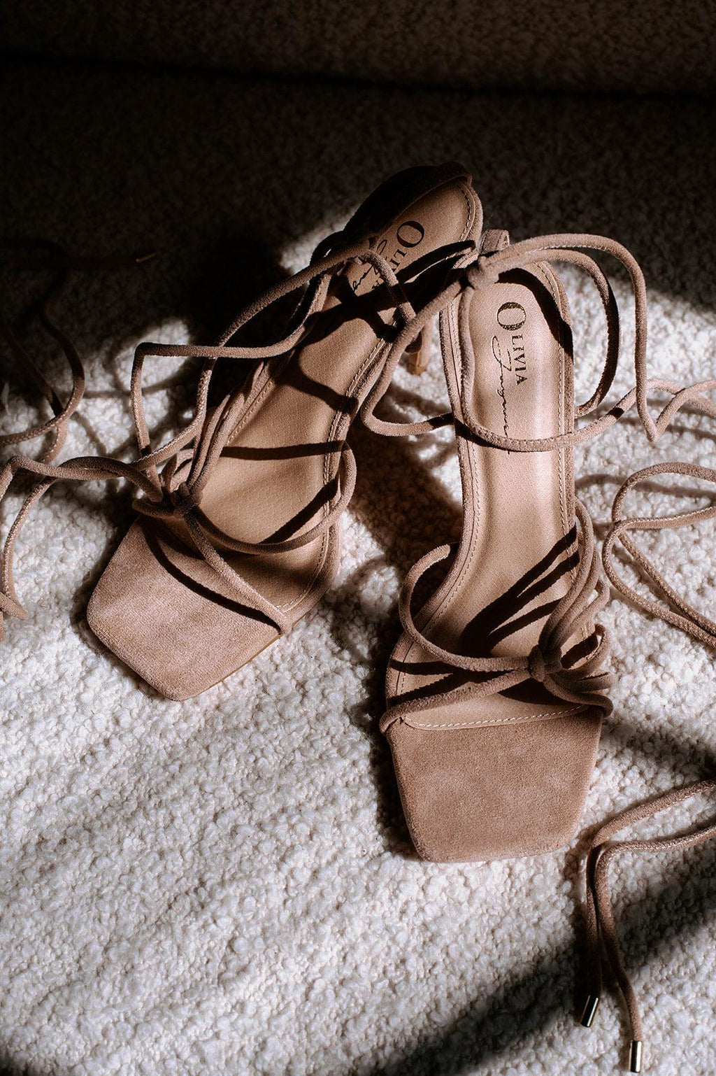 Tan Suede Strappy Heels-FINAL SALE