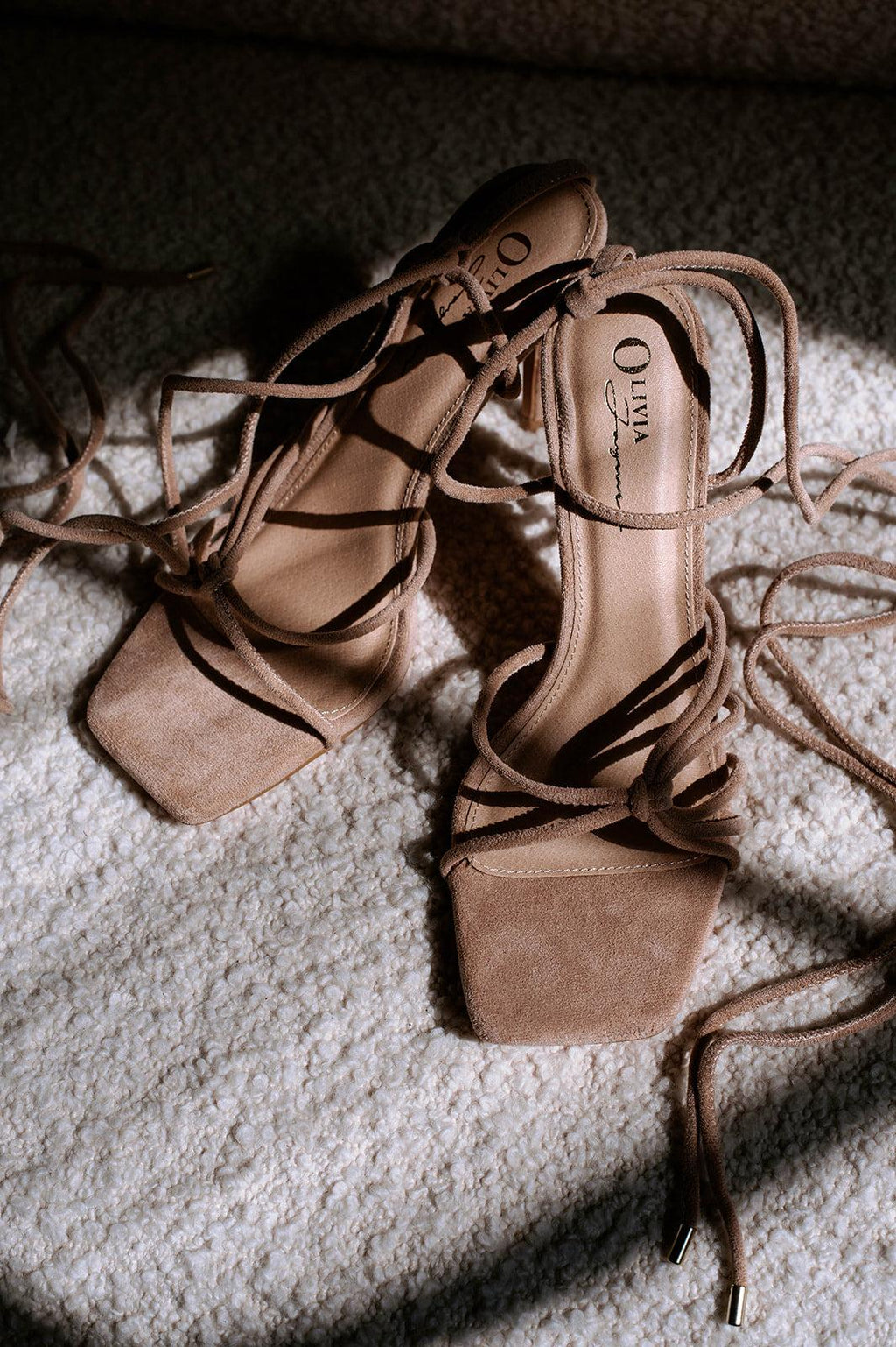 Tan Suede Strappy Heels-FINAL SALE