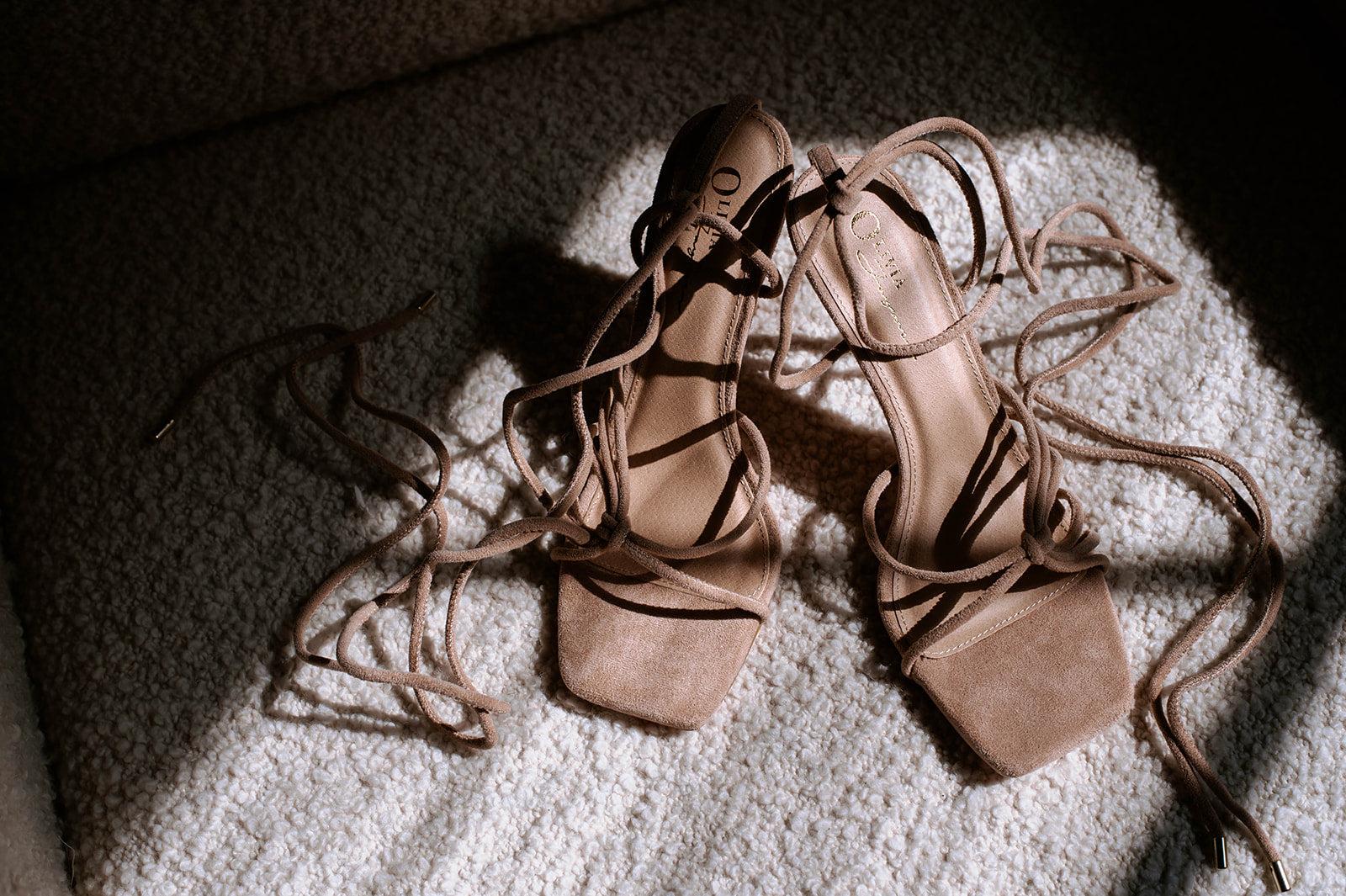 Tan Suede Strappy Heels-FINAL SALE
