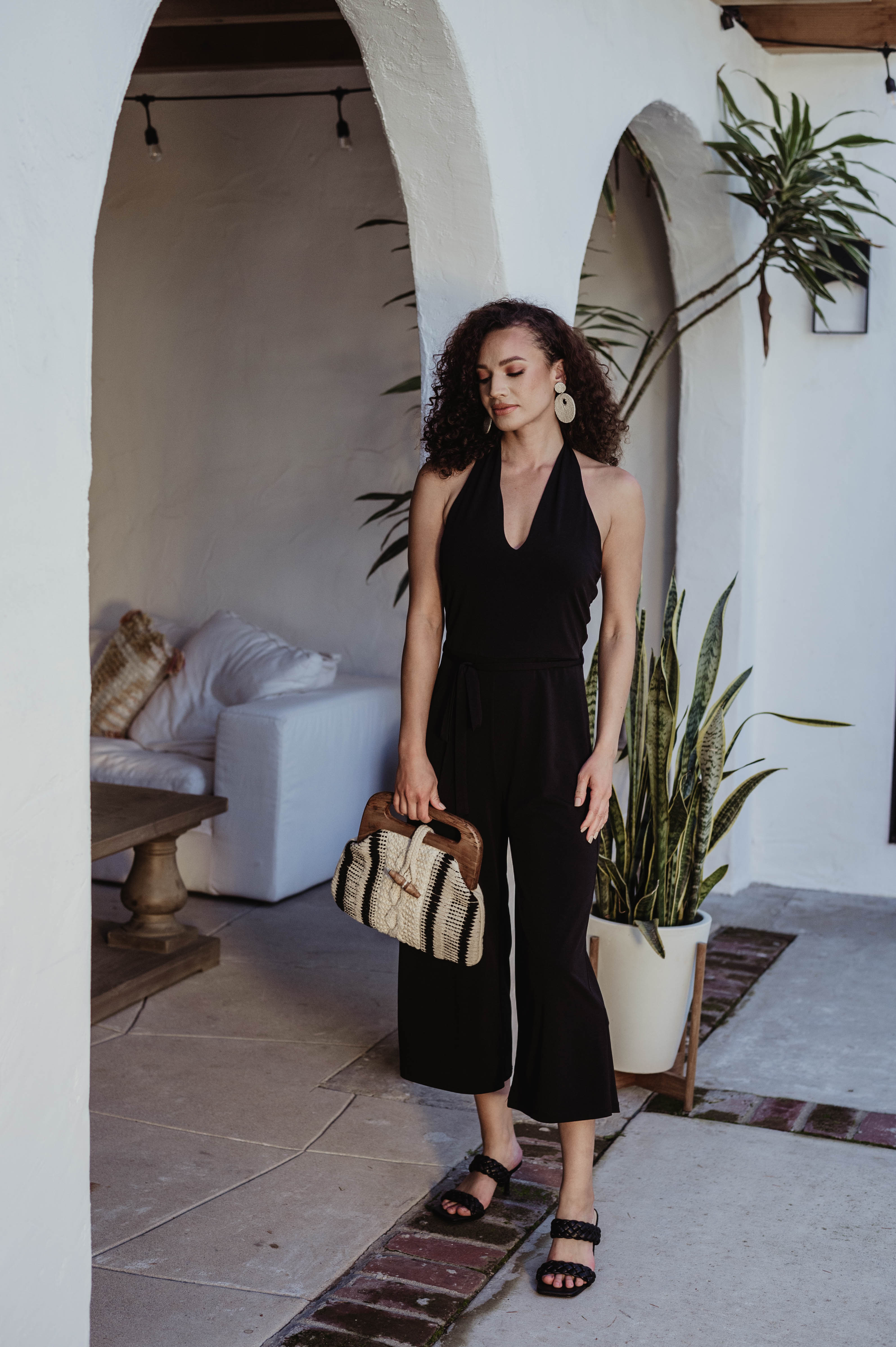 Adjustable Halter Culotte Jumpsuit-FINAL SALE