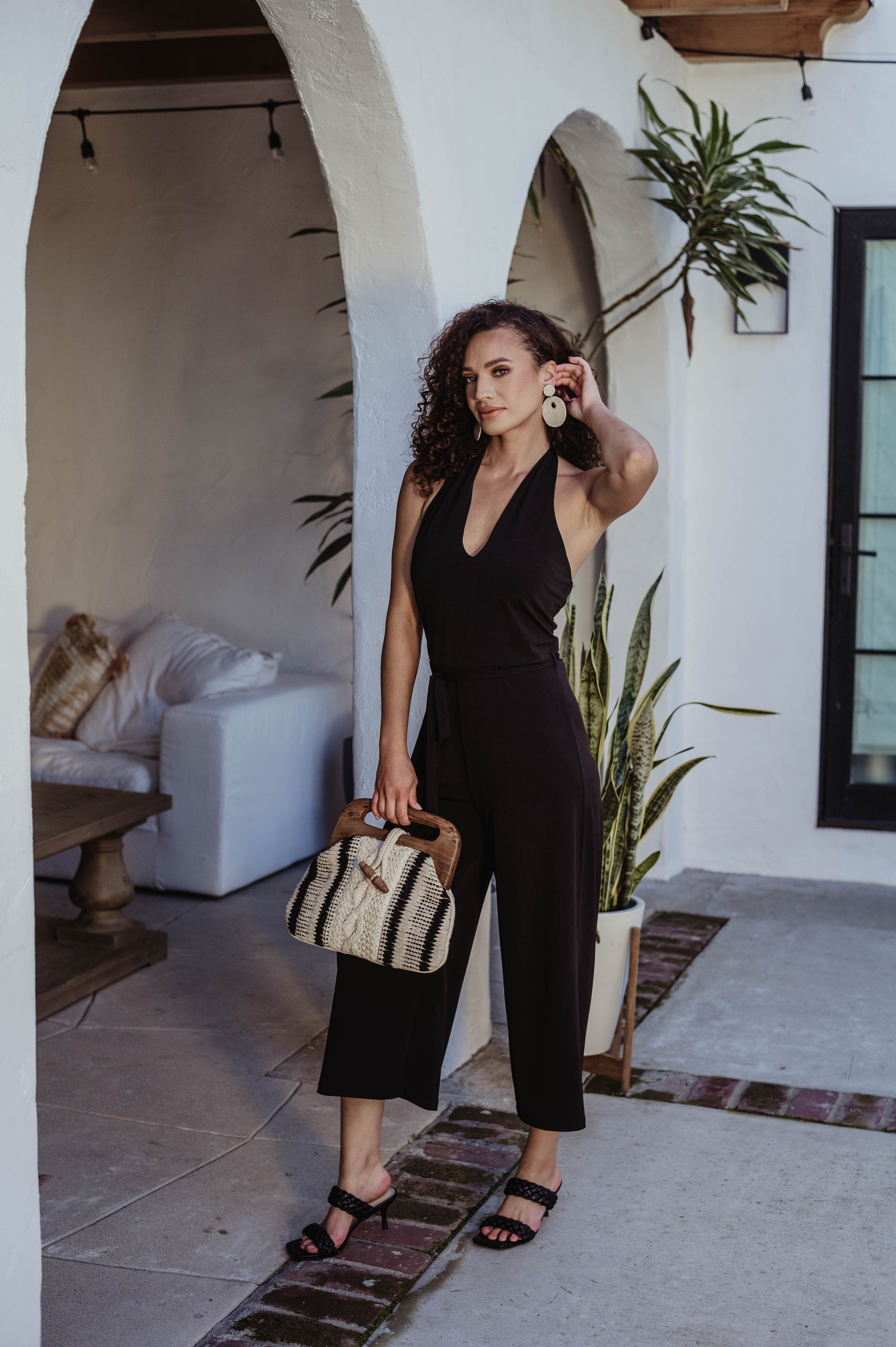 Adjustable Halter Culotte Jumpsuit-FINAL SALE