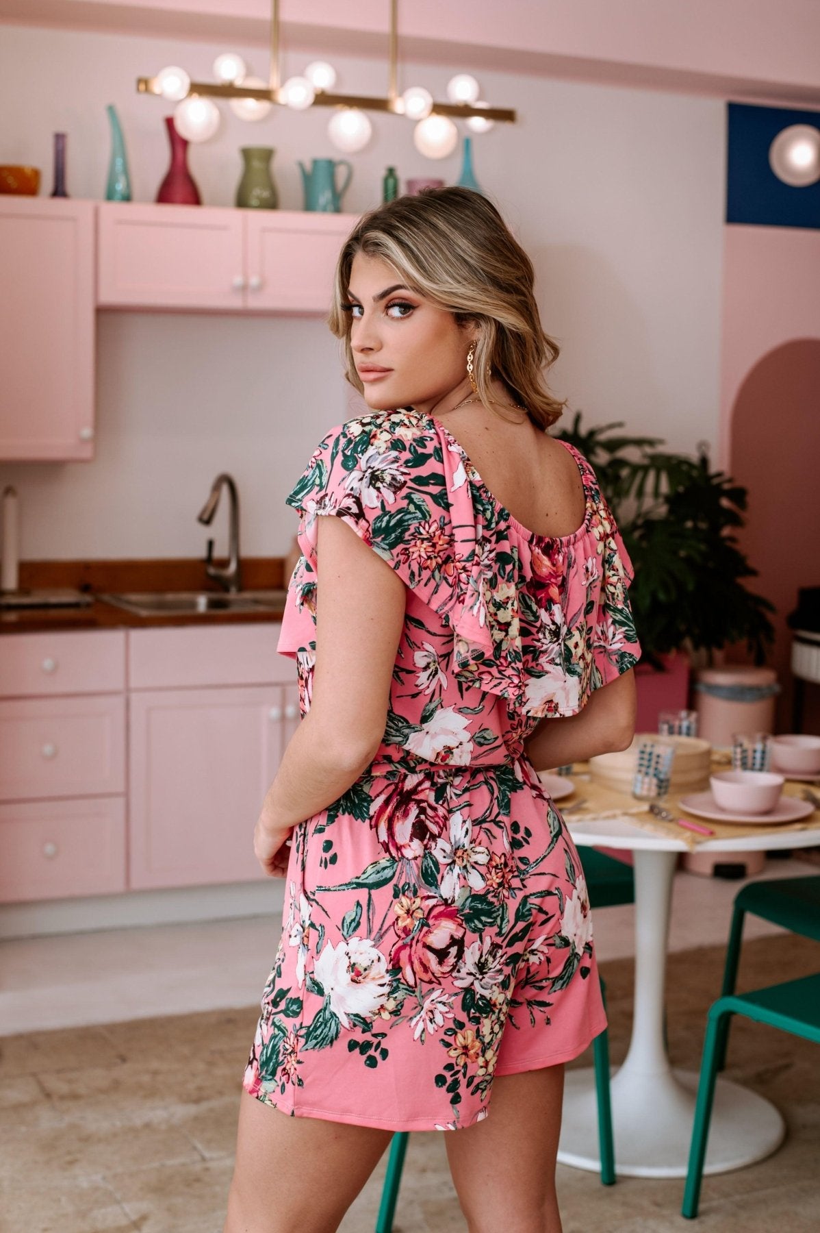 Rosie Off the Shoulder Stretch Romper-FINAL SALE