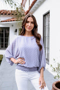 Lavender Swiss Dot Batwing Blouse-FINAL SALE