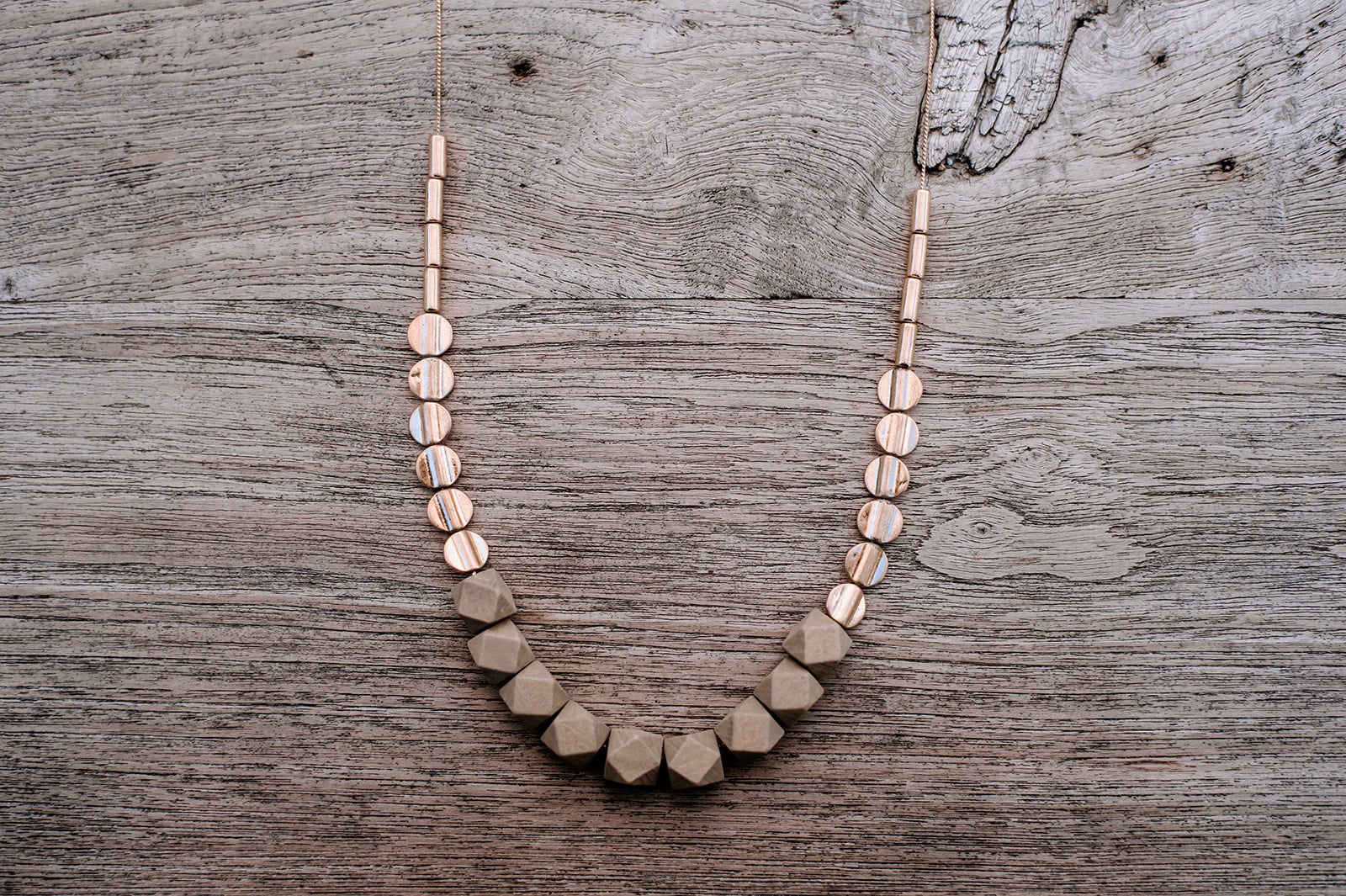 Tan and Gold Boho Necklace