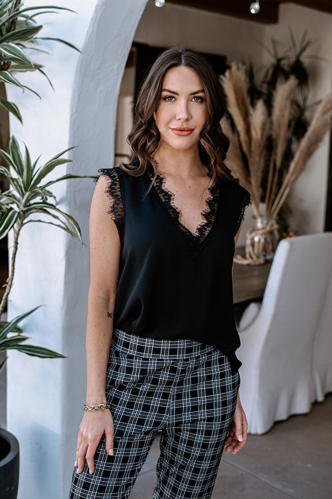 Black Sleeveless Lace Top-BEST SELLER