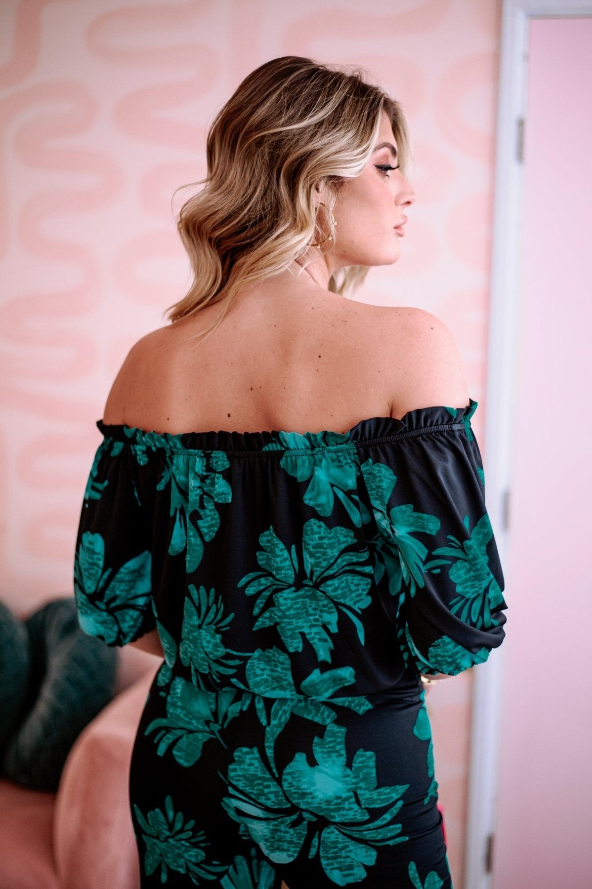 Gemma Off the Shoulder Mom Cropped Top-FINAL SALE