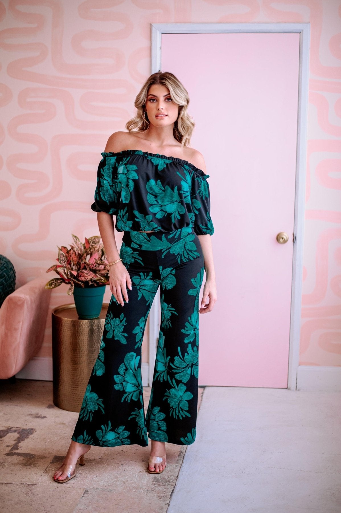 Gemma Off the Shoulder Mom Cropped Top-FINAL SALE