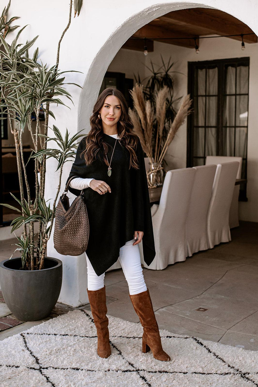 Black Throw-On Poncho-BEST SELLER