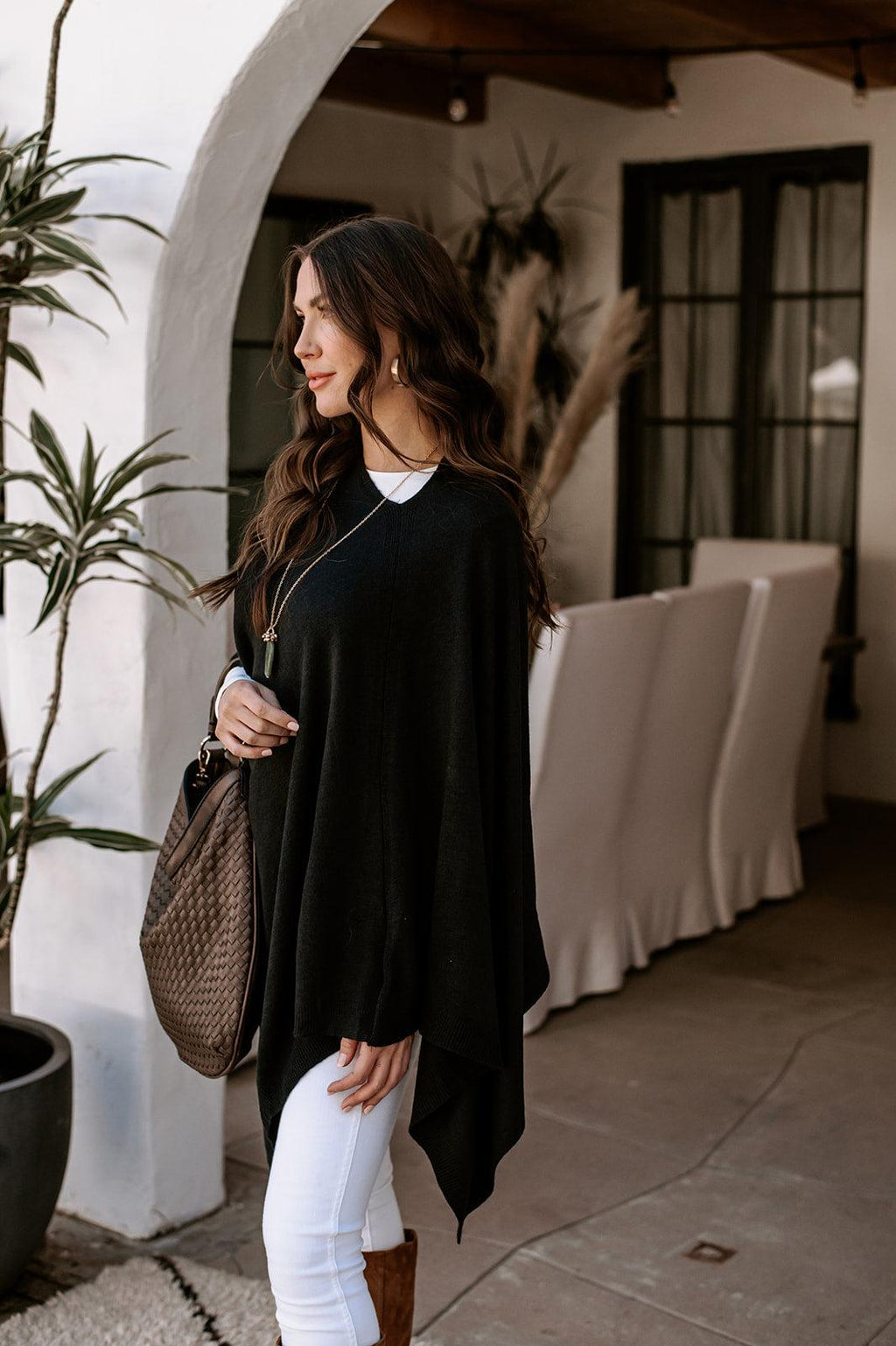 Black Throw-On Poncho-BEST SELLER