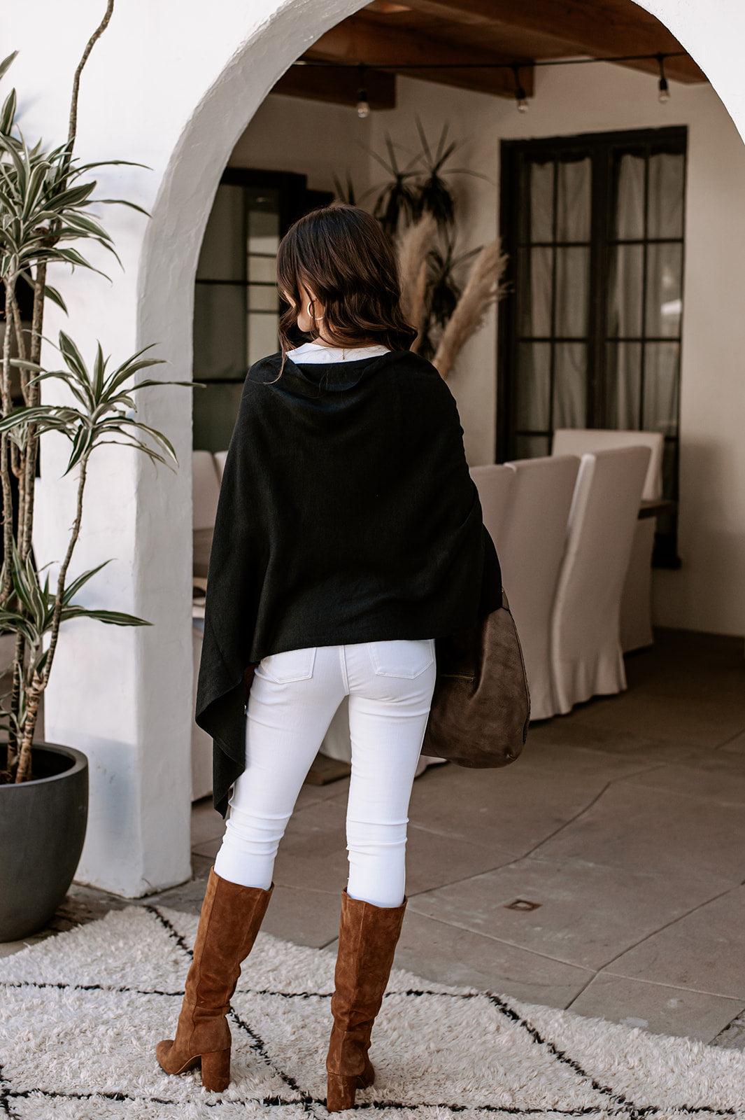 Black Throw-On Poncho-BEST SELLER