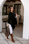Black Throw-On Poncho-BEST SELLER