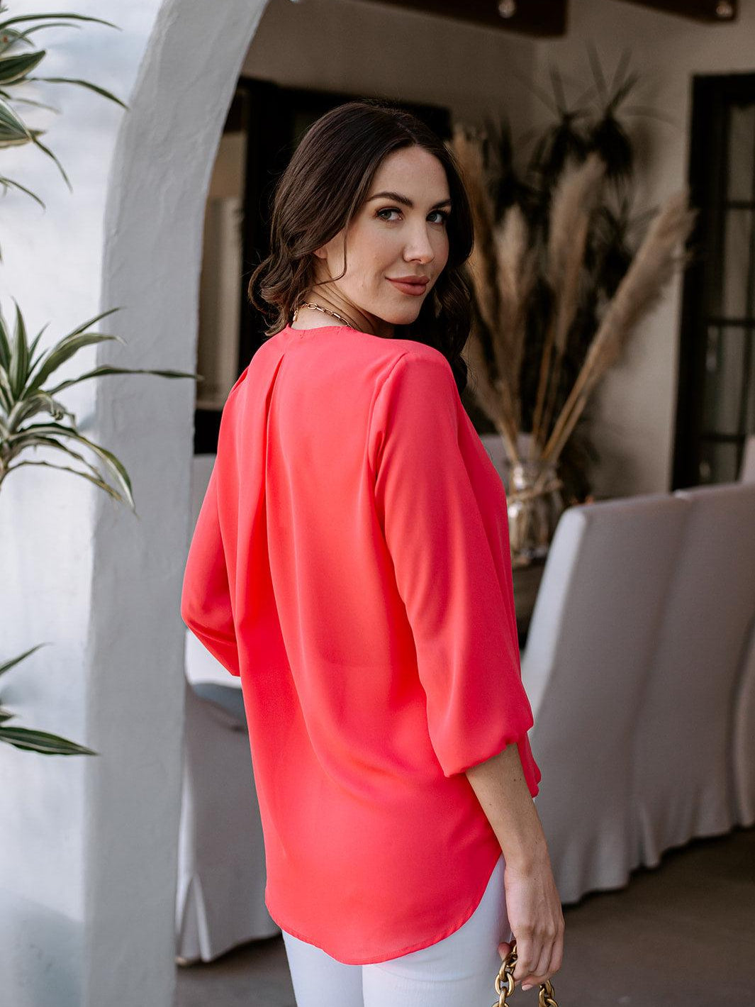 Coral Surplice Chiffon-FINAL SALE