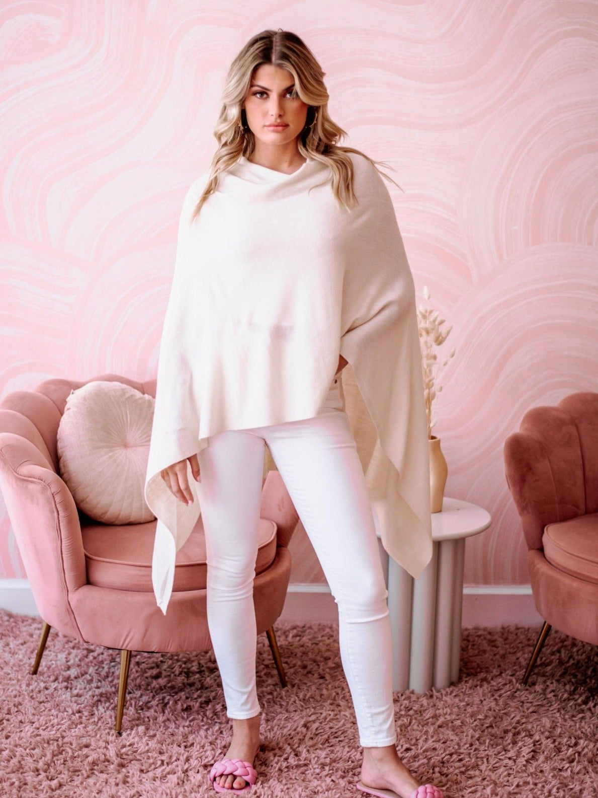 Ivory Throw-On Poncho - BEST SELLER