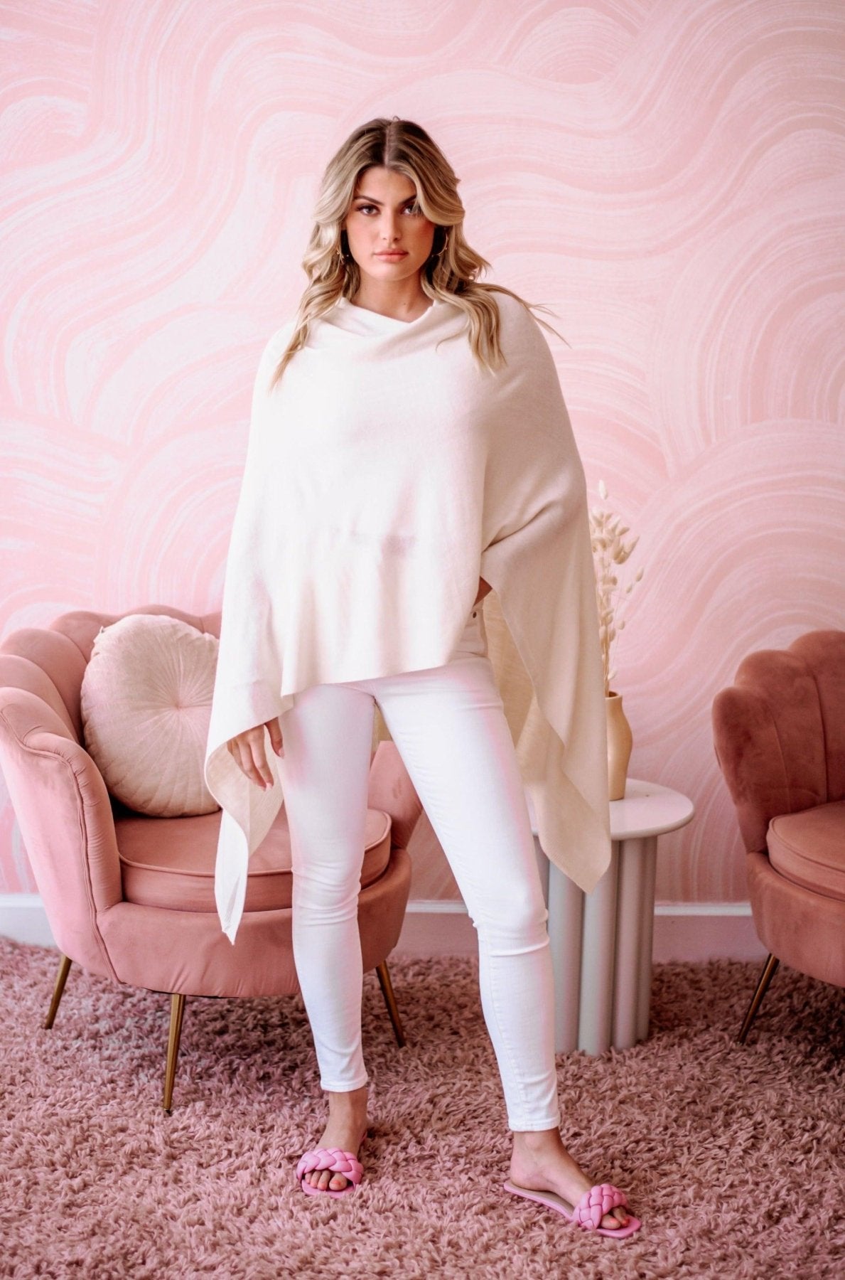Ivory Throw-On Poncho - BEST SELLER