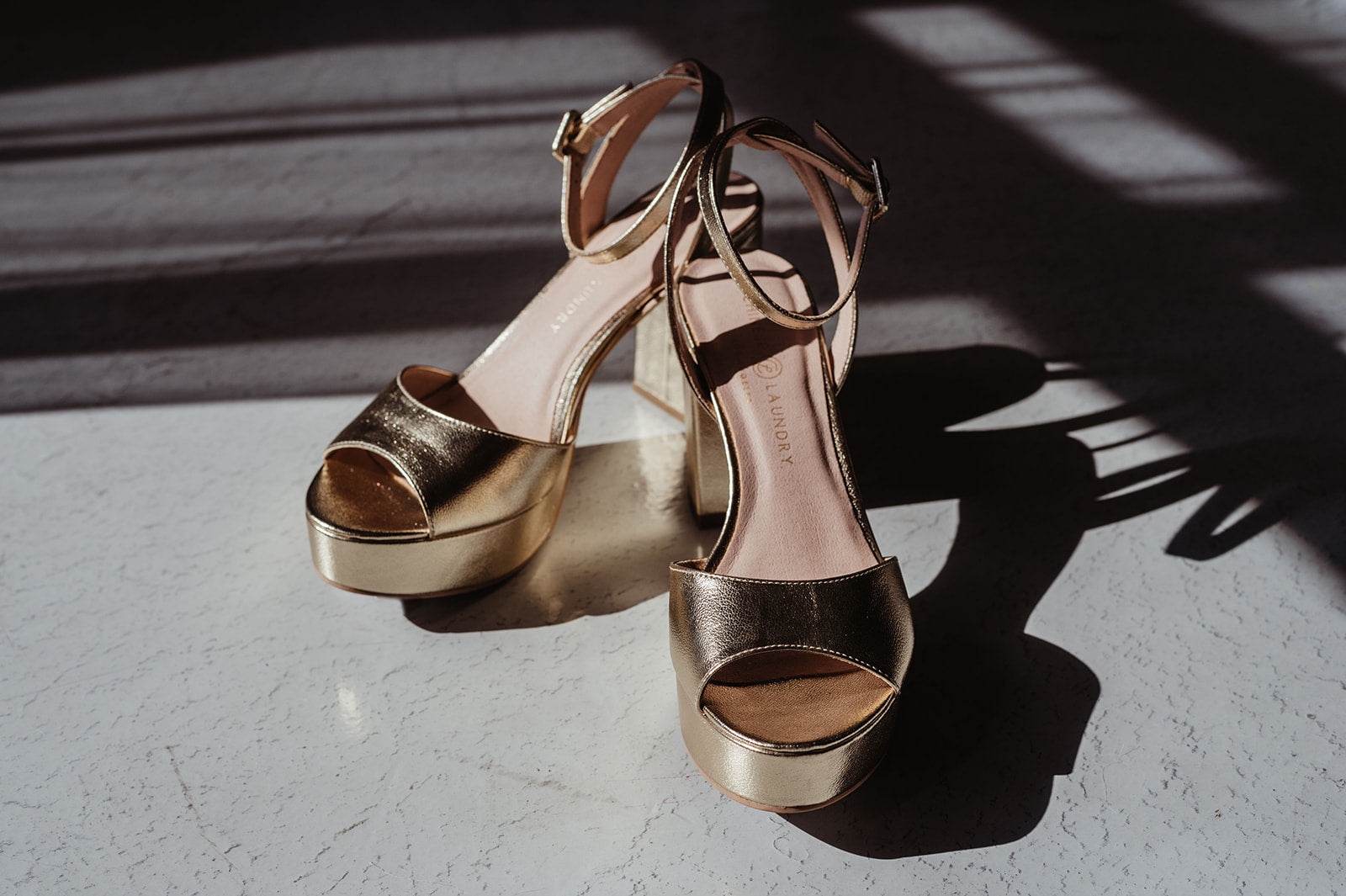 Gold metallic cheap platform heels