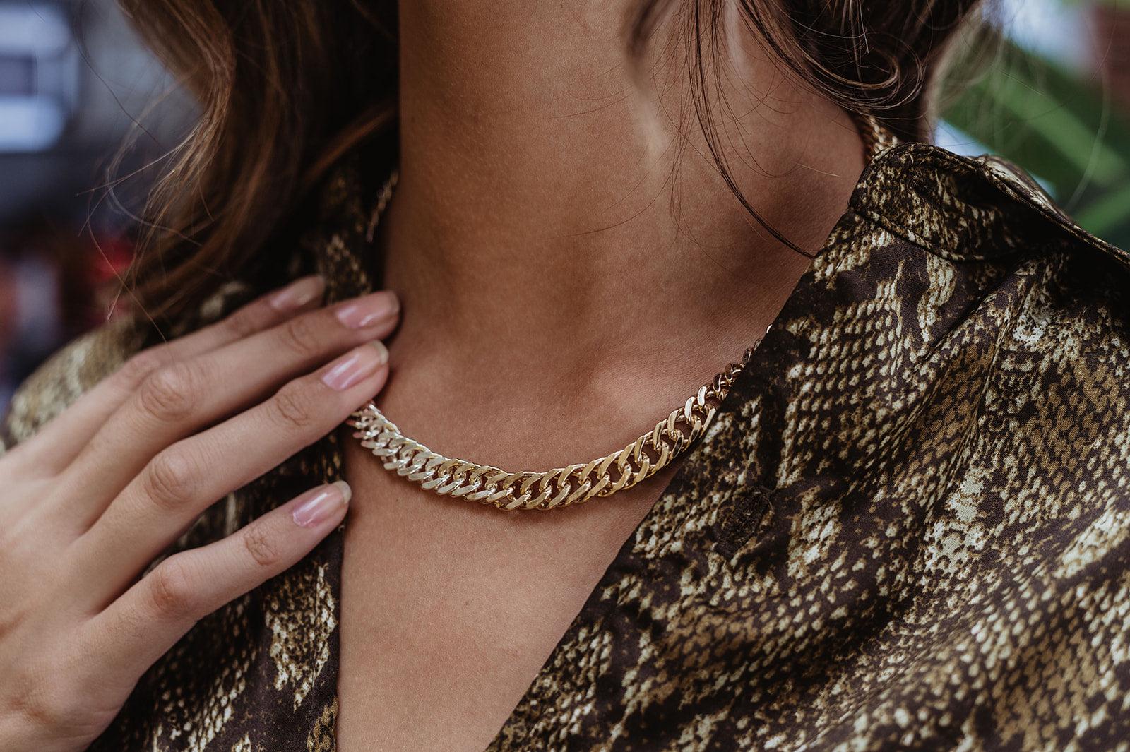 Sahira Two-Tone Link Necklace - Gold Filled-BEST SELLER