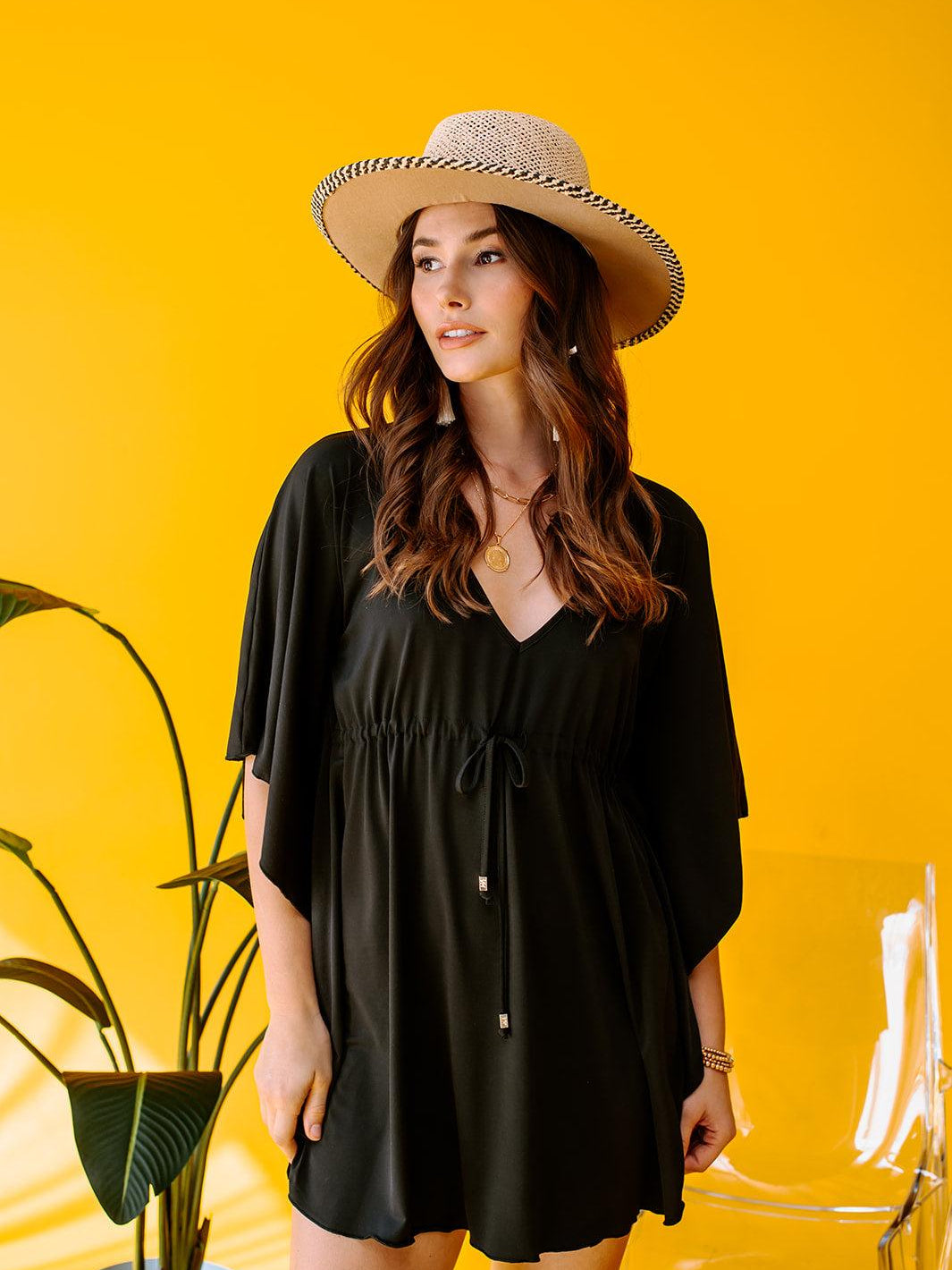 Black Stretch Tunic Dress-BEST SELLER