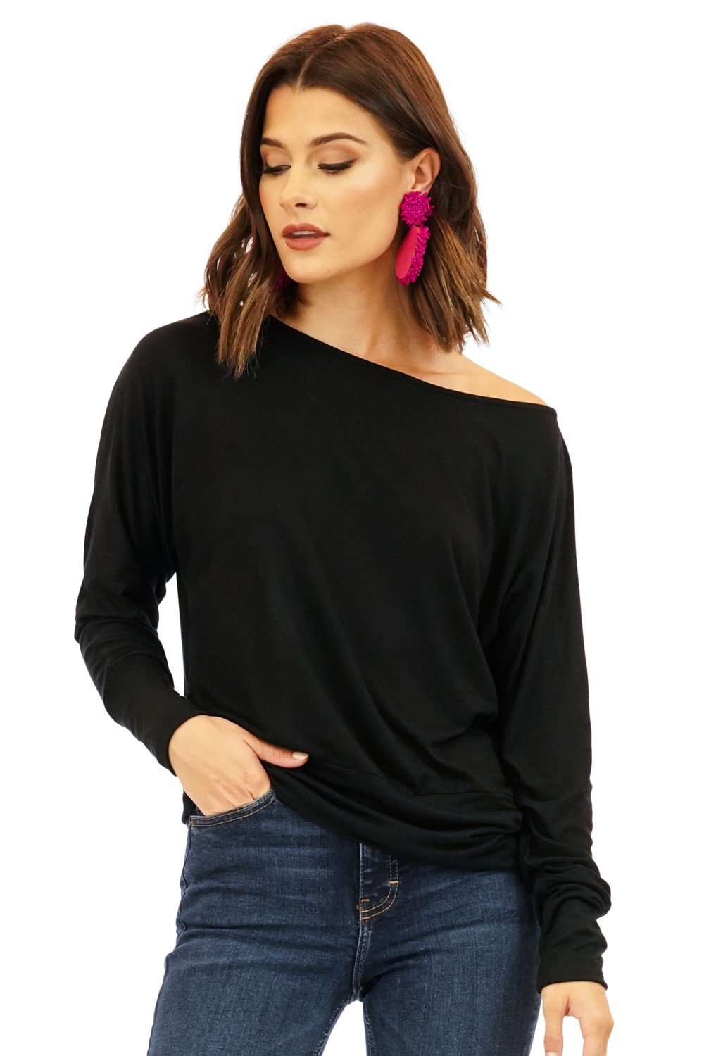 Black Dolman Sleeve Top-FINAL SALE