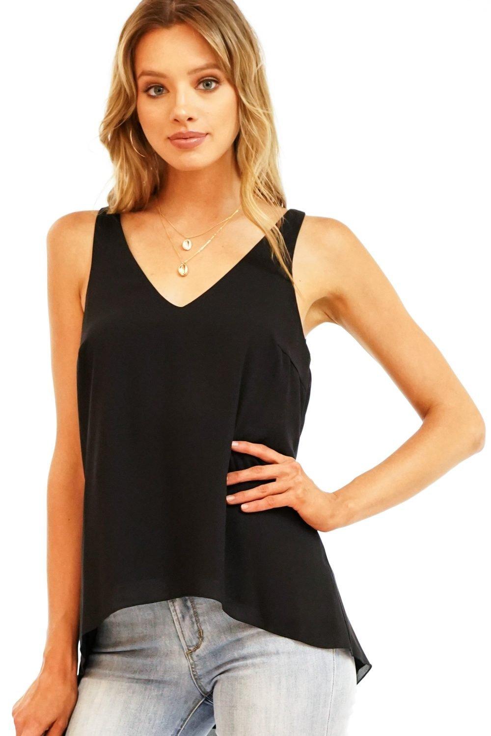 Onyx V-Neck Tank Blouse