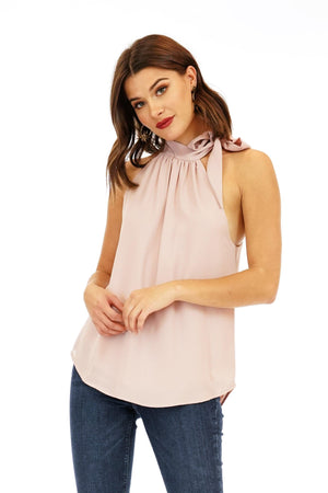 Rose Side Tie Halter Top-FINAL SALE