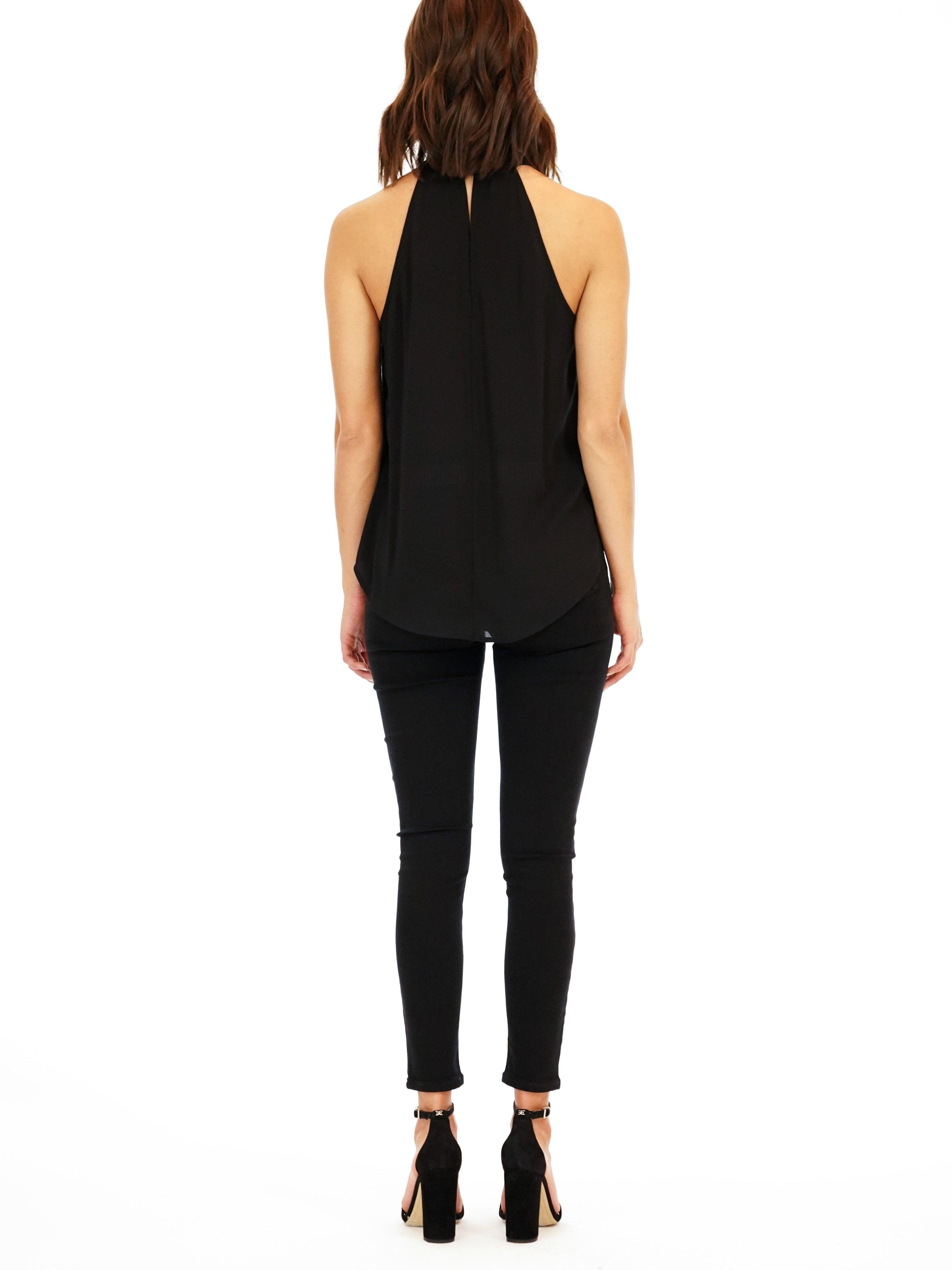 Onyx Knotted Halter Blouse