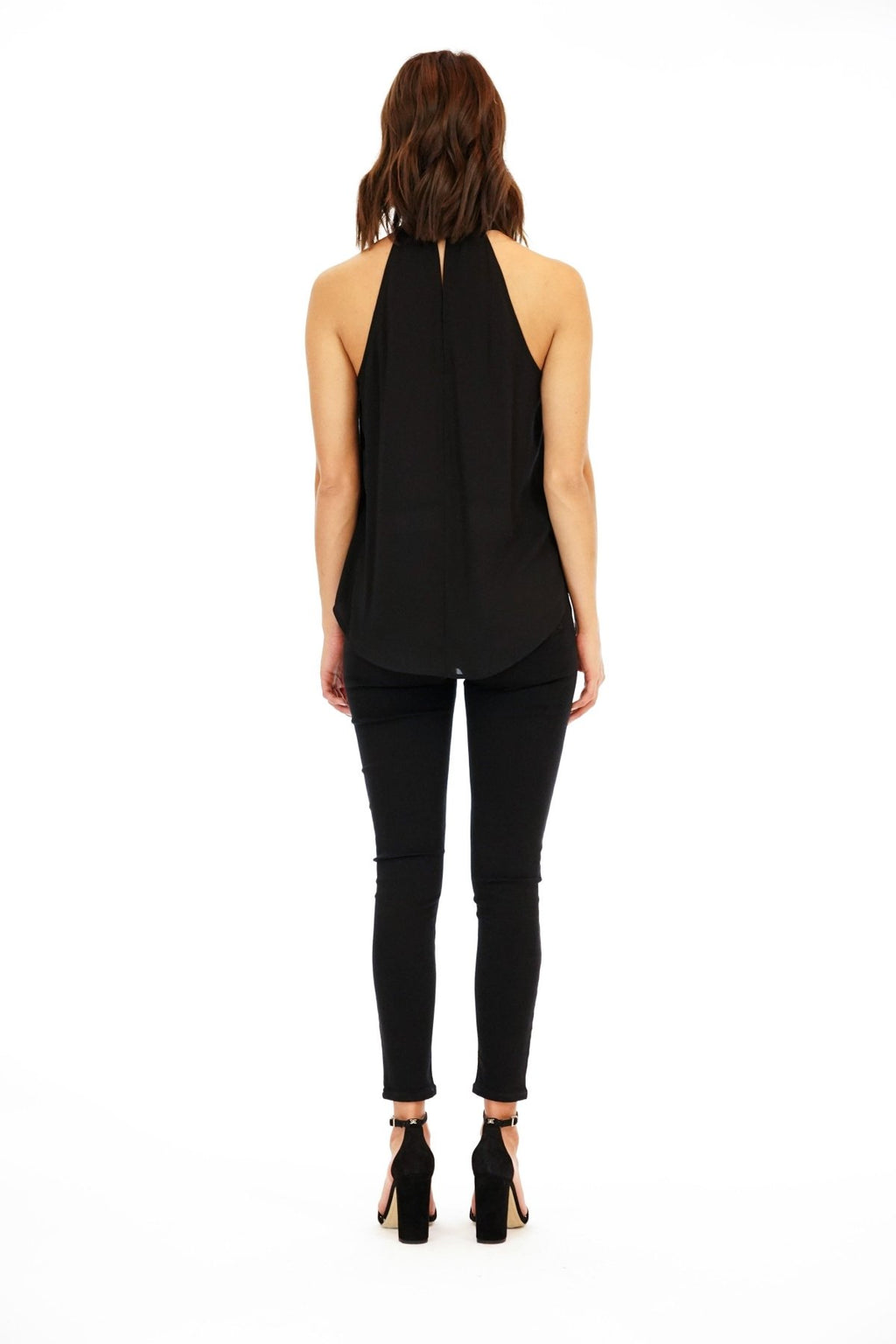 Onyx Knotted Halter Blouse