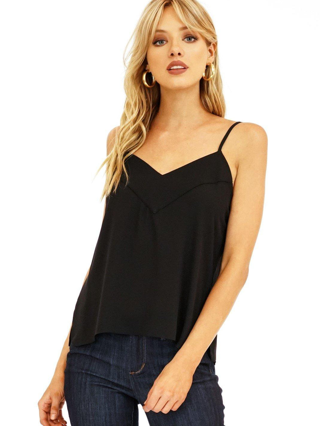 Black V-Neck Cami-BEST SELLER