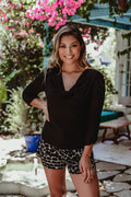 Black Jersey Cowel Neck Top - FINAL SALE