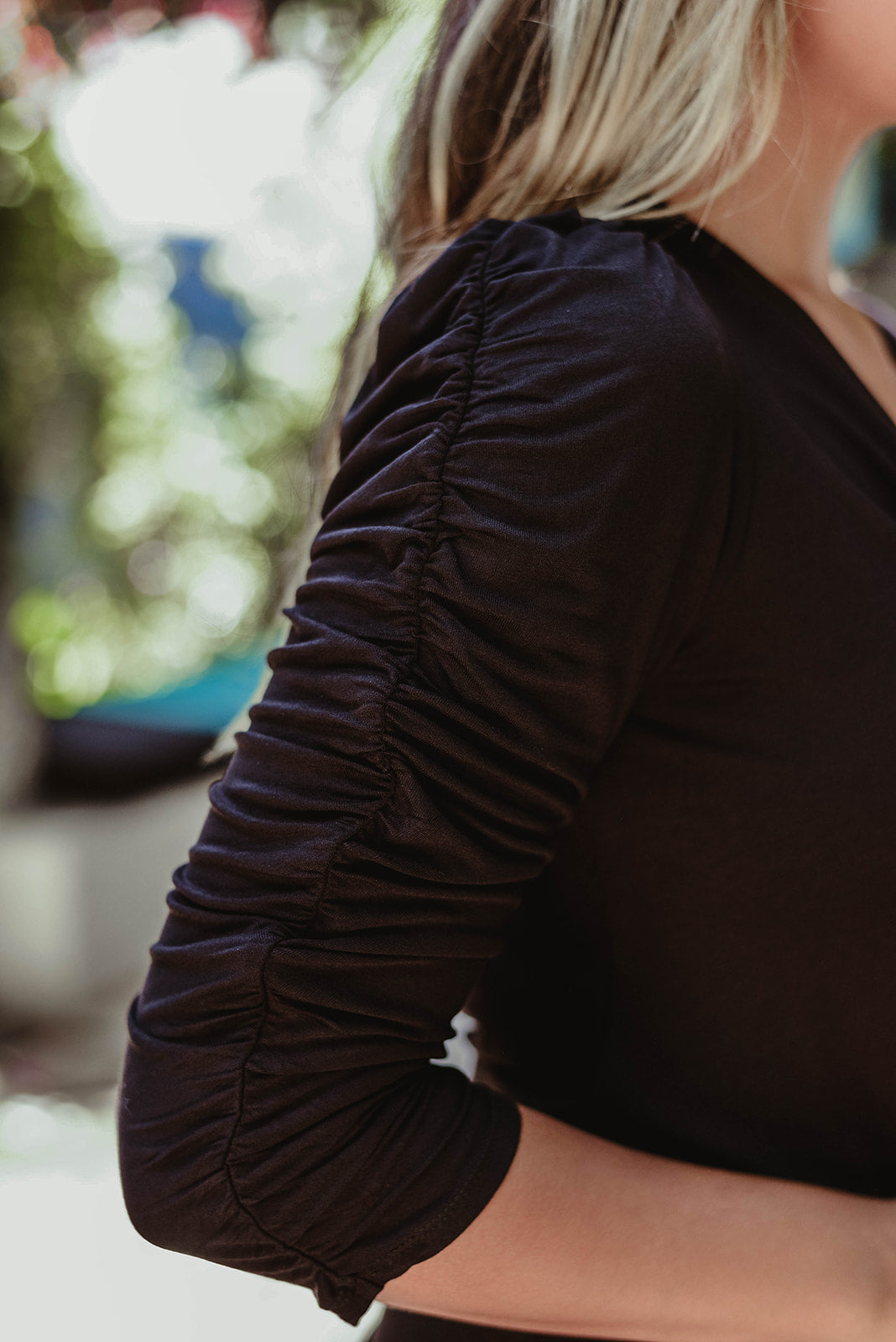 Black Jersey Cowel Neck Top - FINAL SALE